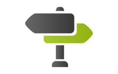 Icon Arbeitsortflexibilisierung Haus und Location-Pin als Symbolbild für Arbeitsortflexibilisierung