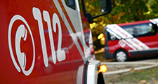 Banner Feuerwehr Einsatz mit 112