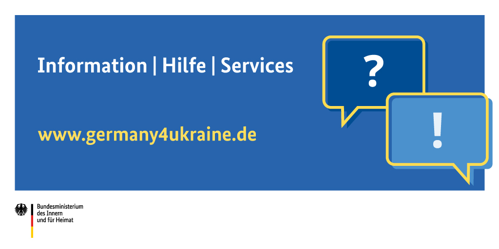 Banner Ger4Ukraine quer Abbildung eines Banners Germany4Ukraine quer